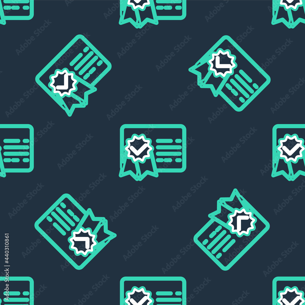 Line Certificate template line icon isolated seamless pattern on black background. Achievement, award, degree, grant, diploma. Business success certificate. Vector Line Certificate template line icon isolated seamless pattern on black background. Achievement, award, degree, grant, diploma. Business success certificate. Vector