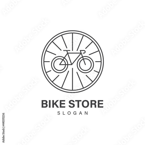 Bike shop logo design vector template
