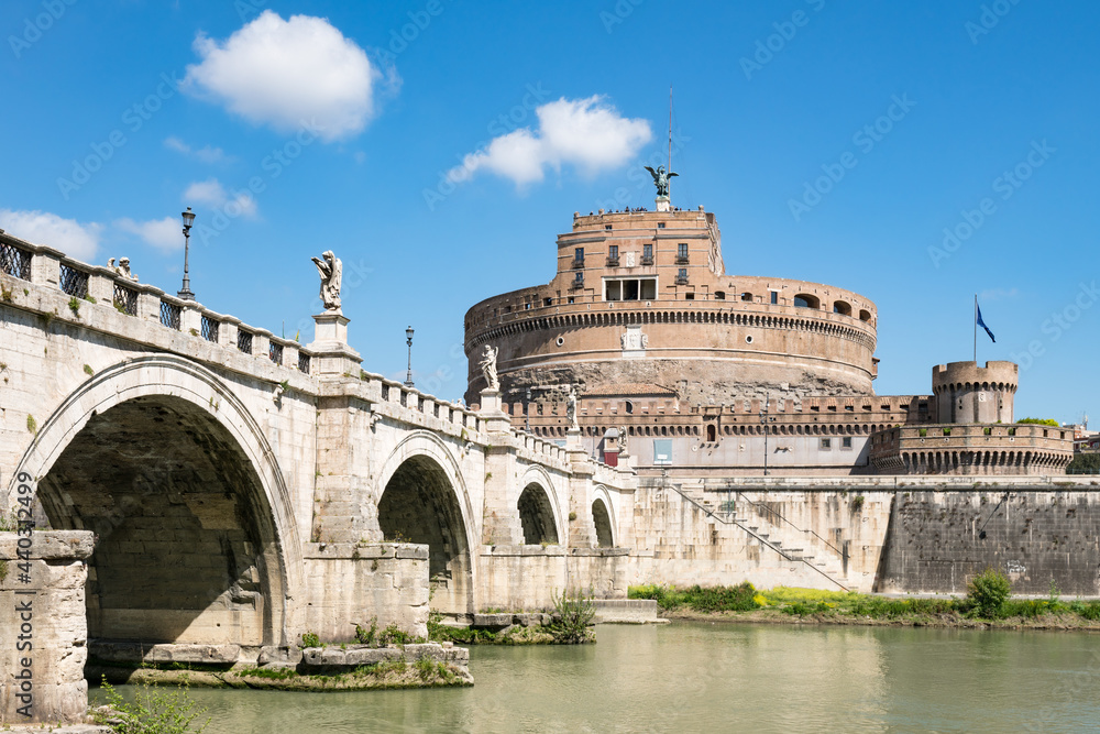 Castel Sant'Angelo and Ponte Sant'Angelo, Rome, Italy