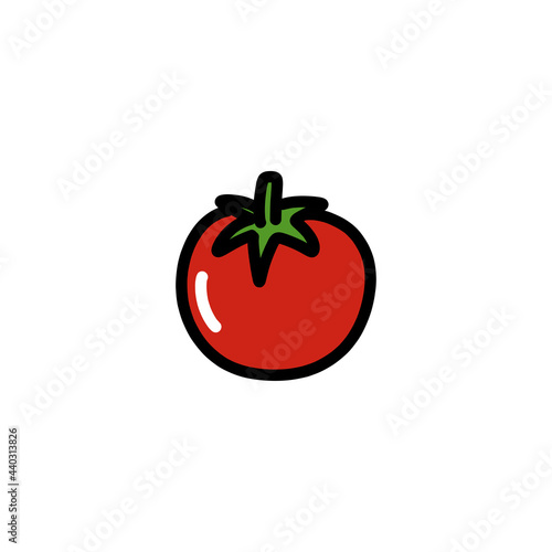 tomato doodle icon, vector color line illustration