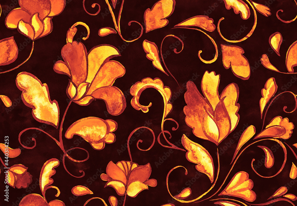 Watercolor hand painted paisley seamless pattern. Whimsical flowers, leaves, brunches, paisley. Oriental illustration. Islam, arabic, indian, spain, turkish, pakistan, ottoman motif. Water color print Watercolor hand painted paisley seamless pattern. Whimsical flowers, leaves, brunches, paisley. Oriental illustration. Islam, arabic, indian, spain, turkish, pakistan, ottoman motif. Water color print