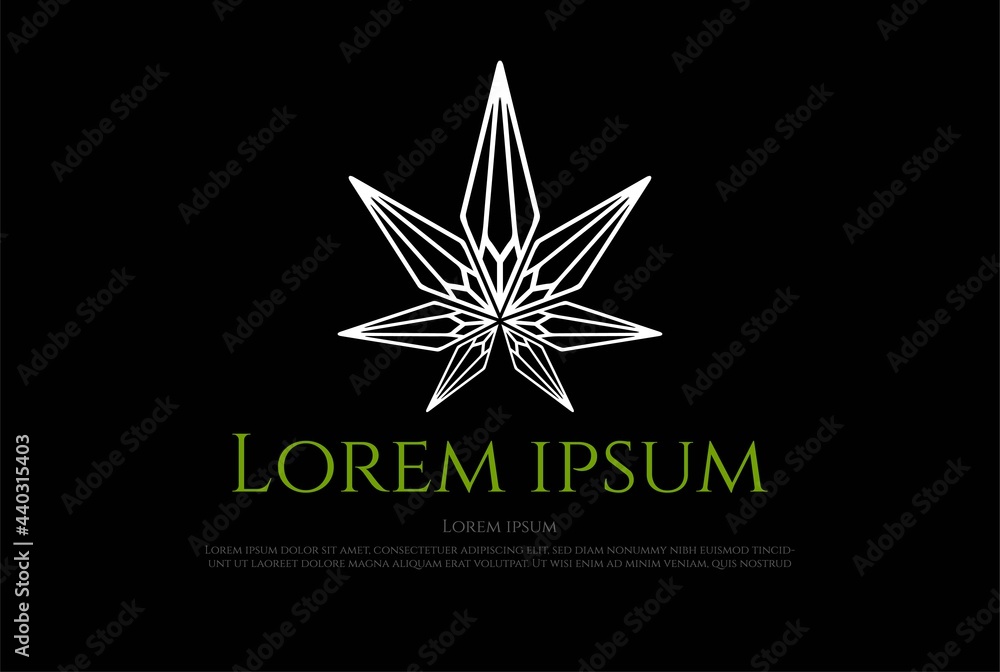 Geometric Diamond Marijuana Cannabis Ganja Leaf Leaves for Hemp CBD Oil Logo Design Vector Geometric Diamond Marijuana Cannabis Ganja Leaf Leaves for Hemp CBD Oil Logo Design Vector