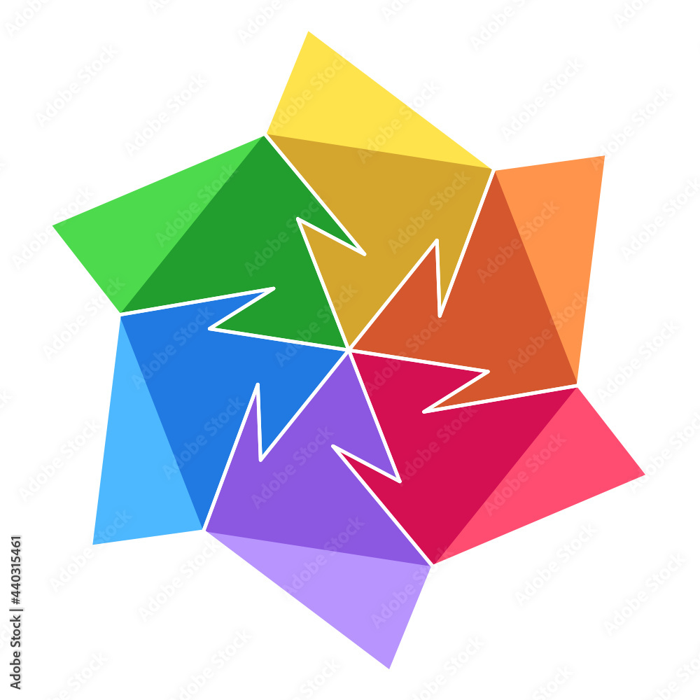 abstract geometric rainbow polygon-6q1