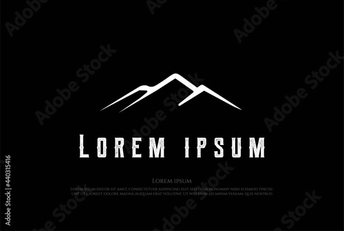 Simple Minimalist Mountain Landscape Logo Design Vector