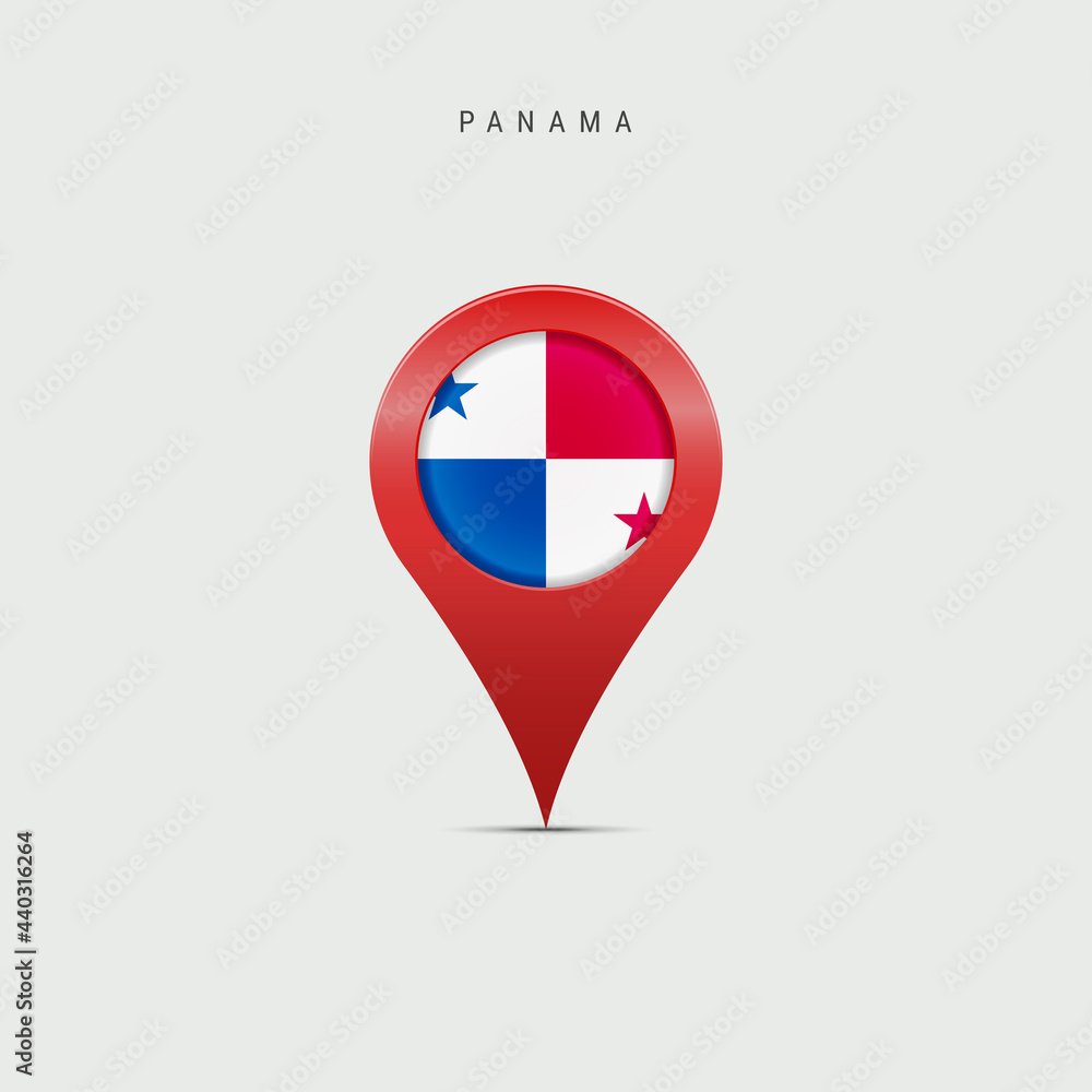 Teardrop map marker with flag of Panama. Vector illustration Teardrop map marker with flag of Panama. Vector illustration