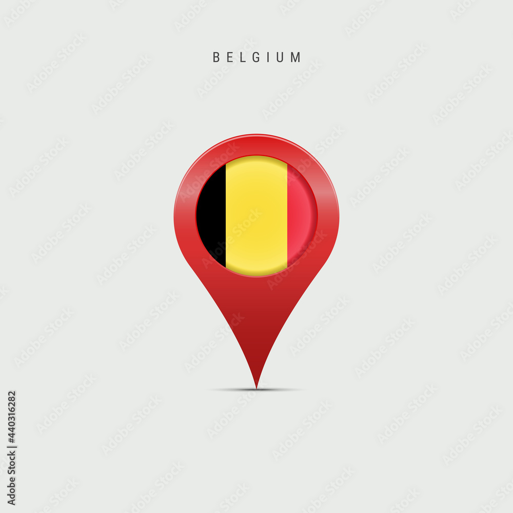 Teardrop map marker with flag of Belgium. Vector illustration Teardrop map marker with flag of Belgium. Vector illustration
