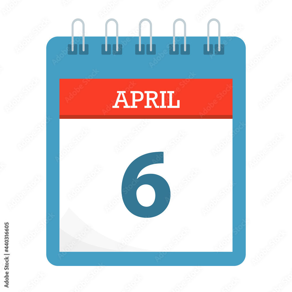 April 6 - Calendar Icon - Calendar template April 6 - Calendar Icon - Calendar template