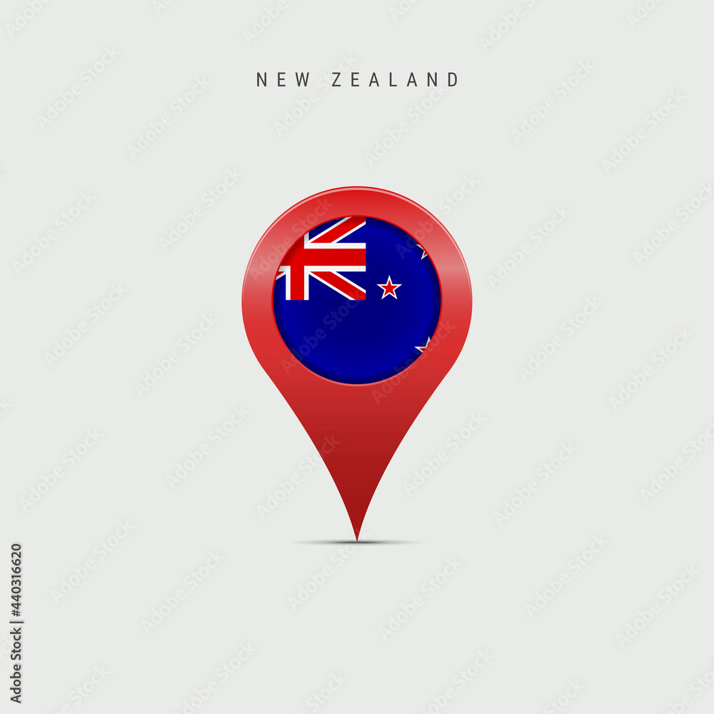 Teardrop map marker with flag of New Zealand. Vector illustration Teardrop map marker with flag of New Zealand. Vector illustration