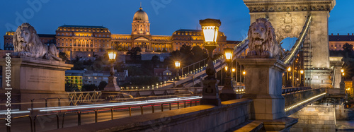 Chain bridge at night