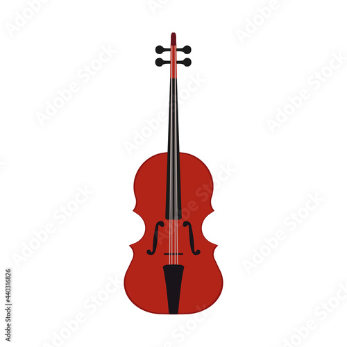 Music violin vector illustration instrument with string. Musical classical fiddle orchestra icon isolated white. Classic viola bow acoustic. Brown violin silhouette stringed wooden equipment image