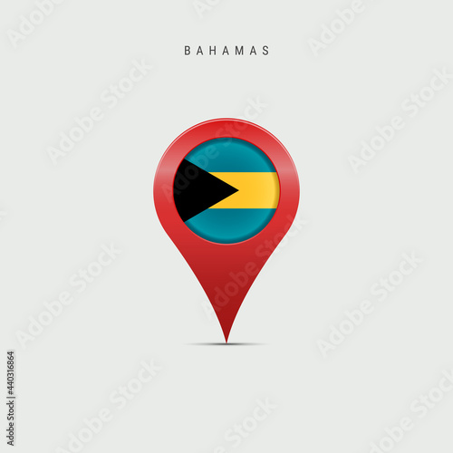 Free Download Teardrop map marker with flag of Bahamas. Vector illustration - GFXLoad