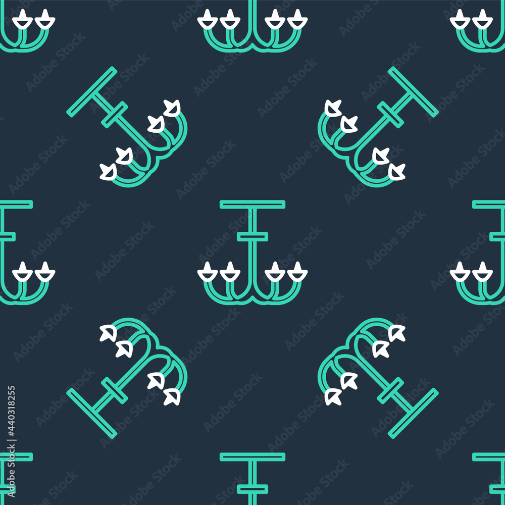 Line Chandelier icon isolated seamless pattern on black background. Vector Line Chandelier icon isolated seamless pattern on black background. Vector