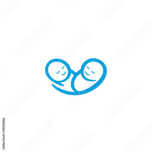 Twin Baby logo or icon design