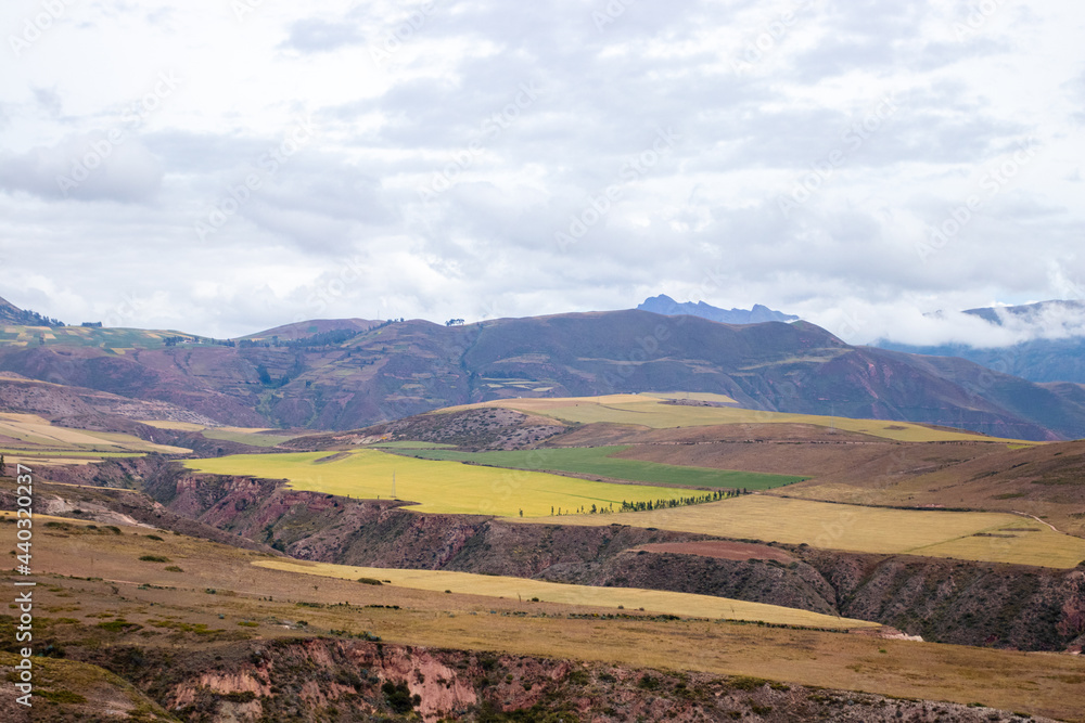 Breathtaking view of the landscape over the Andes of Cusco