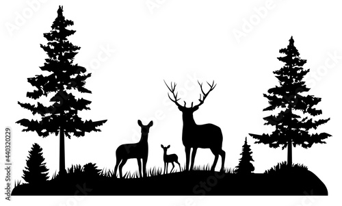 Photographie vector deer family