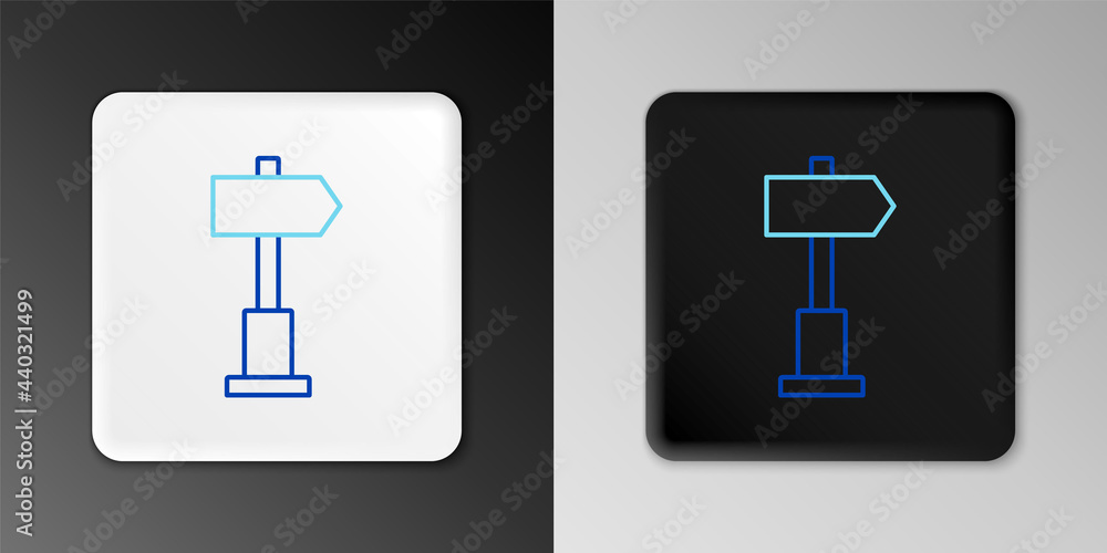 Line Road traffic sign. Signpost icon isolated on grey background. Pointer symbol. Street information sign. Direction sign. Colorful outline concept. Vector Line Road traffic sign. Signpost icon isolated on grey background. Pointer symbol. Street information sign. Direction sign. Colorful outline concept. Vector