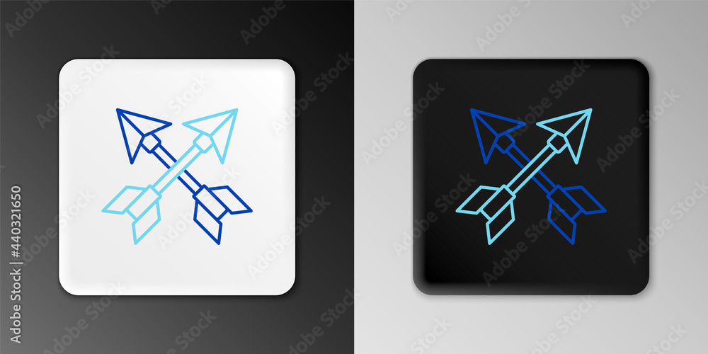 Line Crossed arrows icon isolated on grey background. Colorful outline concept. Vector Line Crossed arrows icon isolated on grey background. Colorful outline concept. Vector