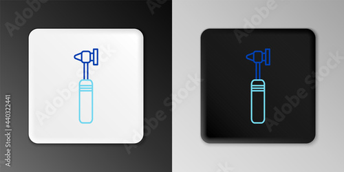 Line Medical otoscope tool icon isolated on grey background. Medical instrument. Colorful outline concept. Vector