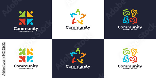 people community logo or medical clinic logo design collection