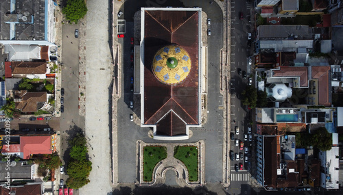 Aerial view of Amazon theater located in downtown Manaus, Amazonas state, Brazil. photo