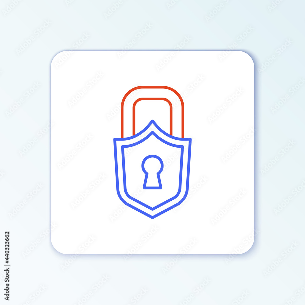 Line Lock icon isolated on white background. Padlock sign. Security, safety, protection, privacy concept. Colorful outline concept. Vector Line Lock icon isolated on white background. Padlock sign. Security, safety, protection, privacy concept. Colorful outline concept. Vector