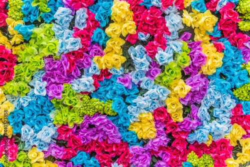 Colorful floral background as a decoration of Pride Parade in Toronto, Ontario, Canada