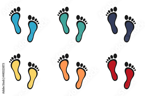 Set of web icons for feet flat design.