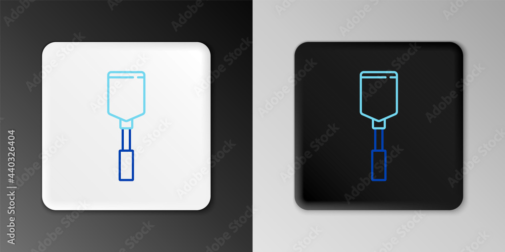 Line Spatula icon isolated on grey background. Kitchen spatula icon. BBQ spatula sign. Barbecue and grill tool. Colorful outline concept. Vector Line Spatula icon isolated on grey background. Kitchen spatula icon. BBQ spatula sign. Barbecue and grill tool. Colorful outline concept. Vector