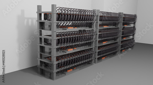 Video cards for cryptocurrency mining. The array of GPUs for mining