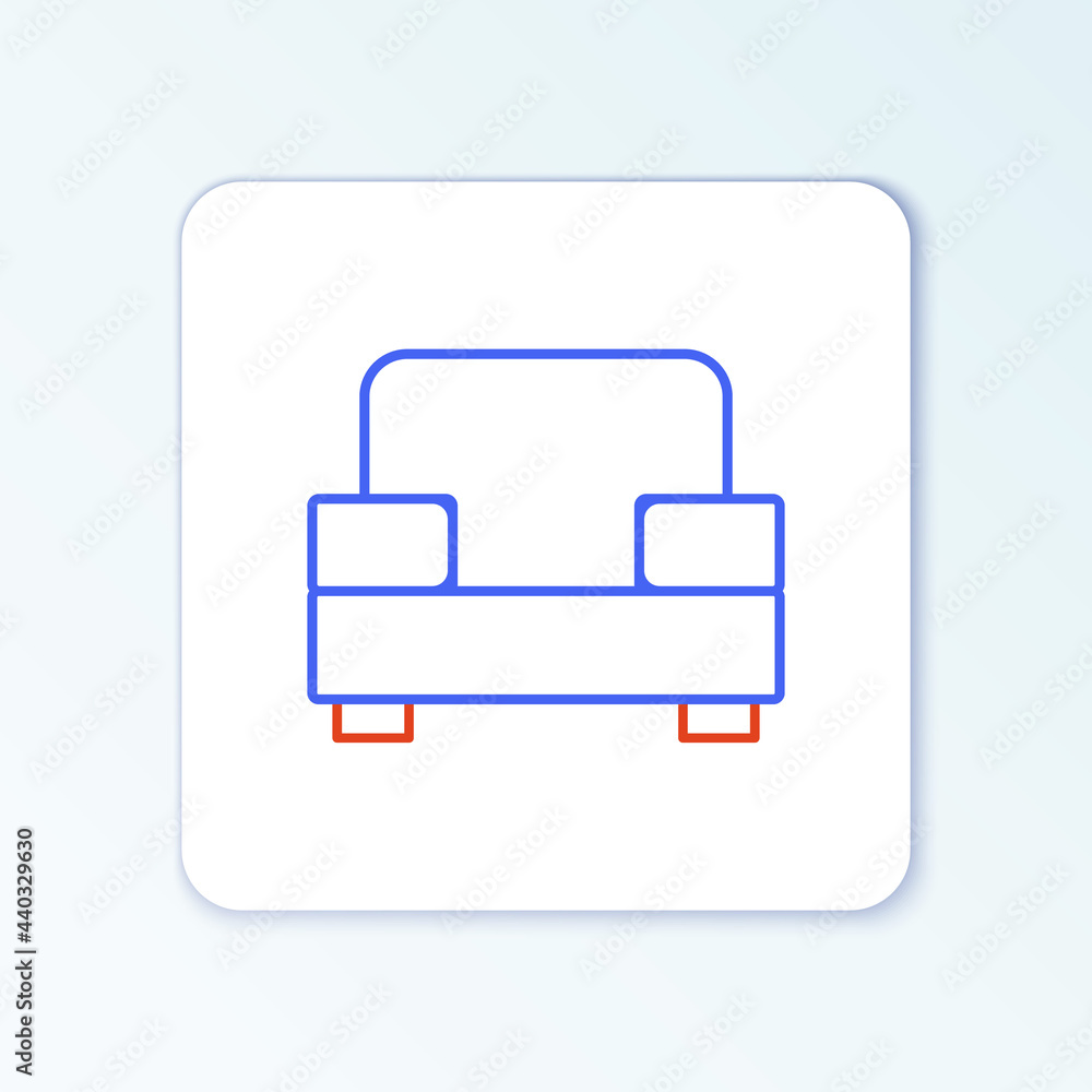 Line Armchair icon isolated on white background. Colorful outline concept. Vector Line Armchair icon isolated on white background. Colorful outline concept. Vector