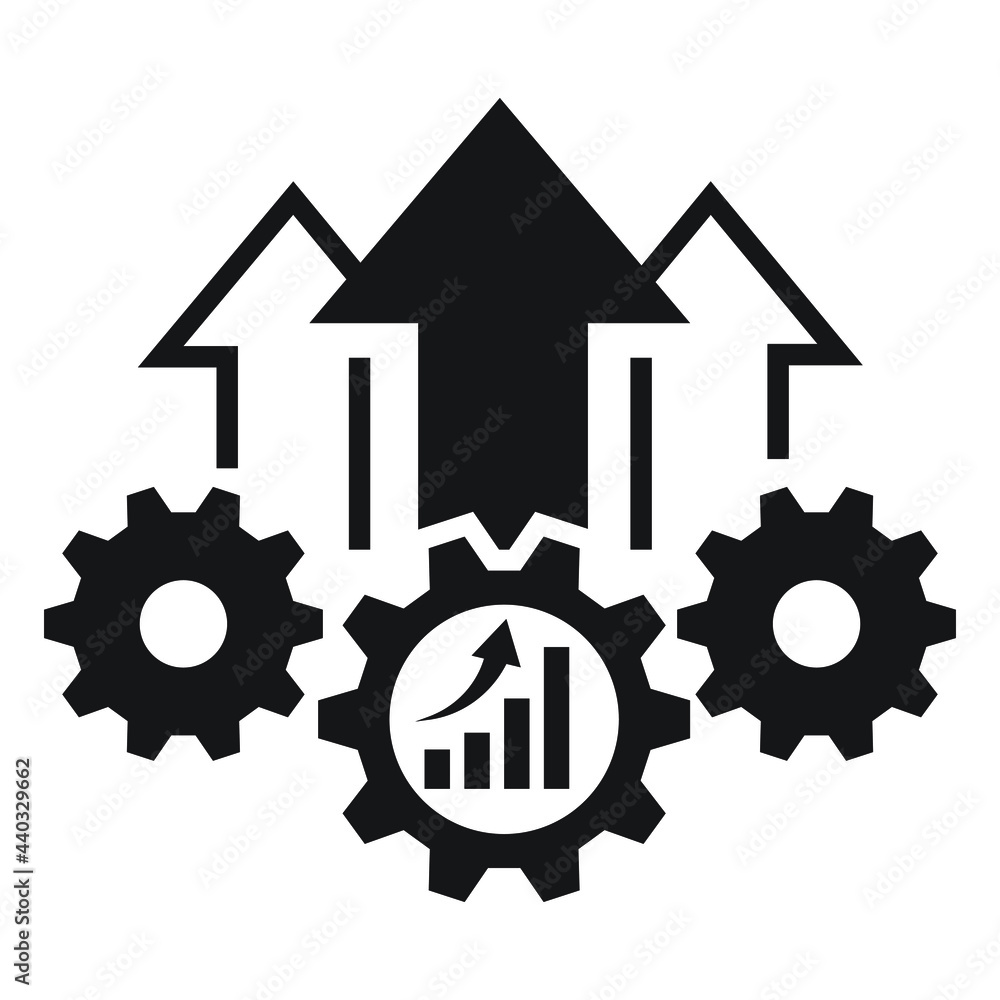 Operational excellence, production growth icon vector Stock Vector
