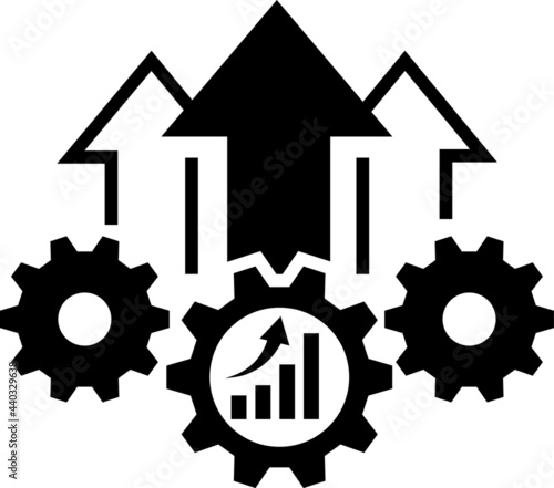 Operational excellence, production growth icon vector