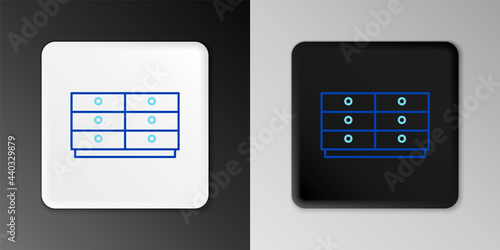 Line Chest of drawers icon isolated on grey background. Colorful outline concept. Vector