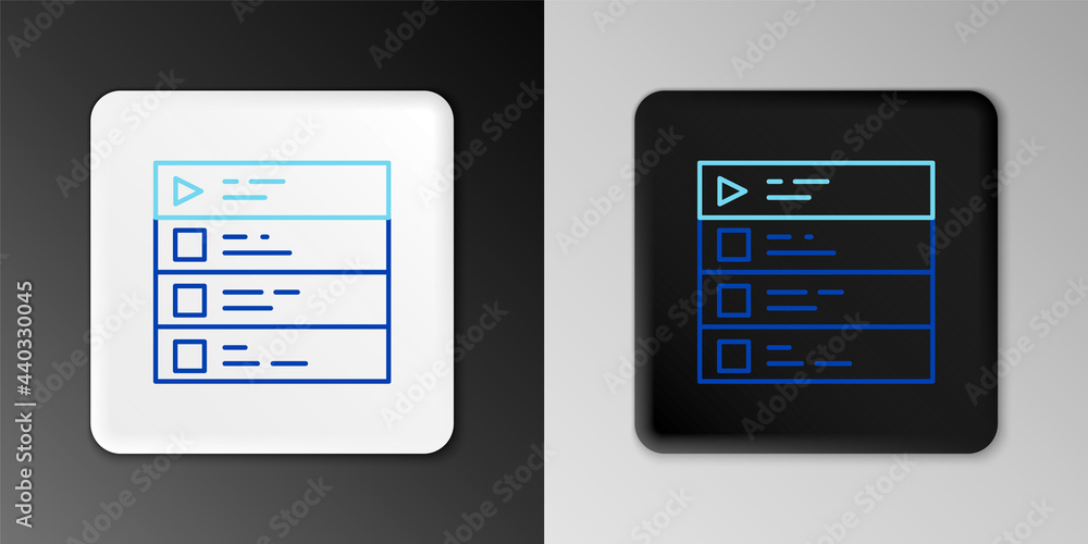 Line Music playlist icon isolated on grey background. Colorful outline concept. Vector Line Music playlist icon isolated on grey background. Colorful outline concept. Vector