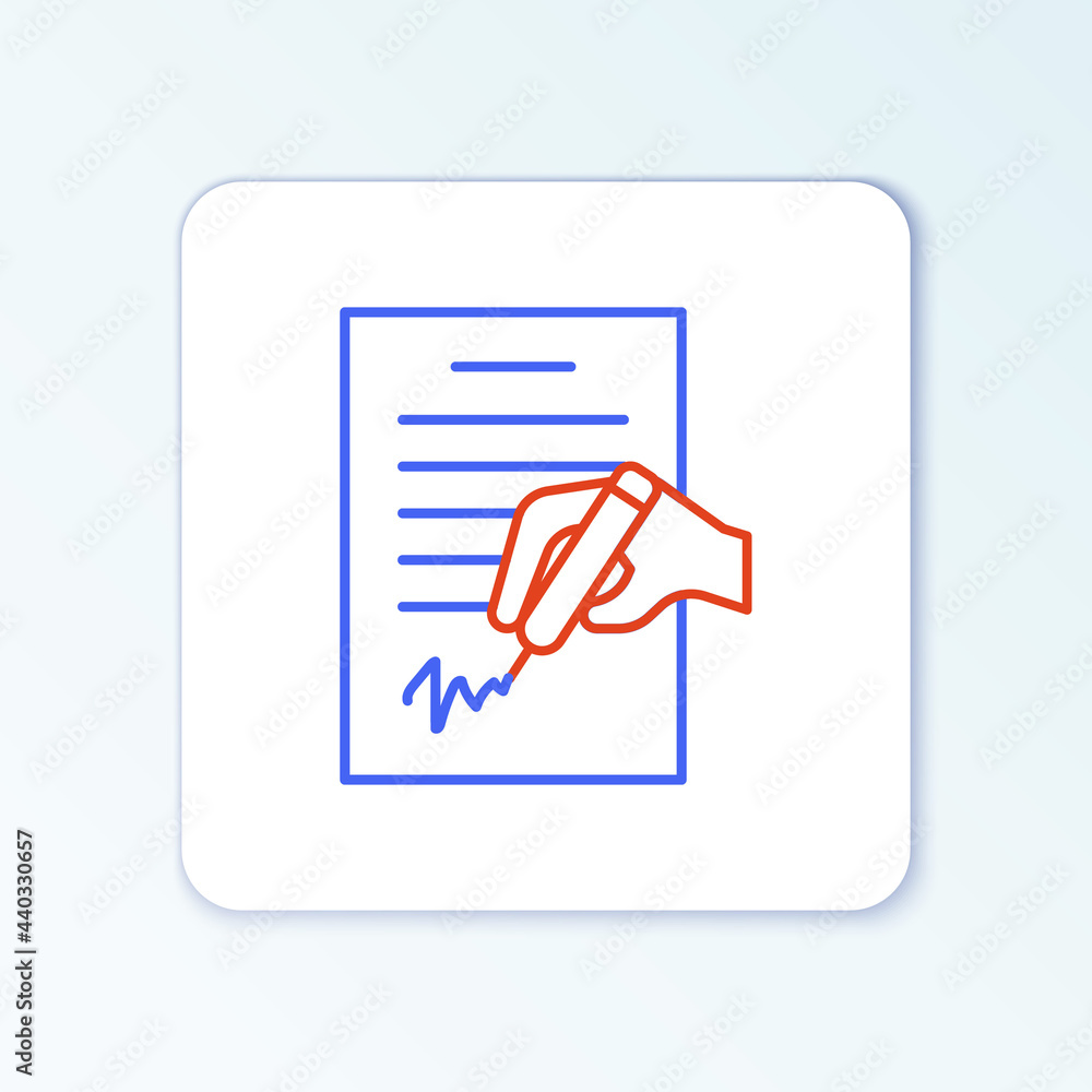 Line Petition icon isolated on white background. Colorful outline concept. Vector Line Petition icon isolated on white background. Colorful outline concept. Vector