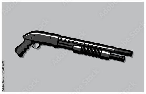 Special weapons. Police weapons. Shotgun. Stylized drawing. Vector image for illustrations.