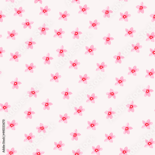 Watercolor seamless paper.Seamless pattern with cherry blossoms. Watercolor Sakura illustration.