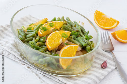 Baked Wild Alaskan Salmon Served with Green Beans
