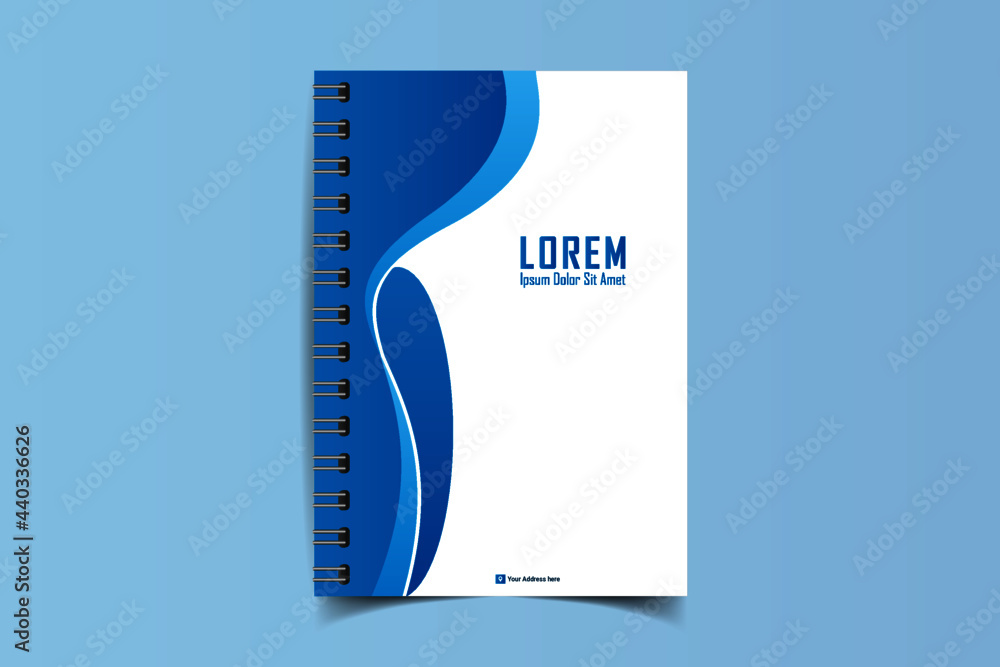 Notebook cover template. Notepad Cover and page of the annual report