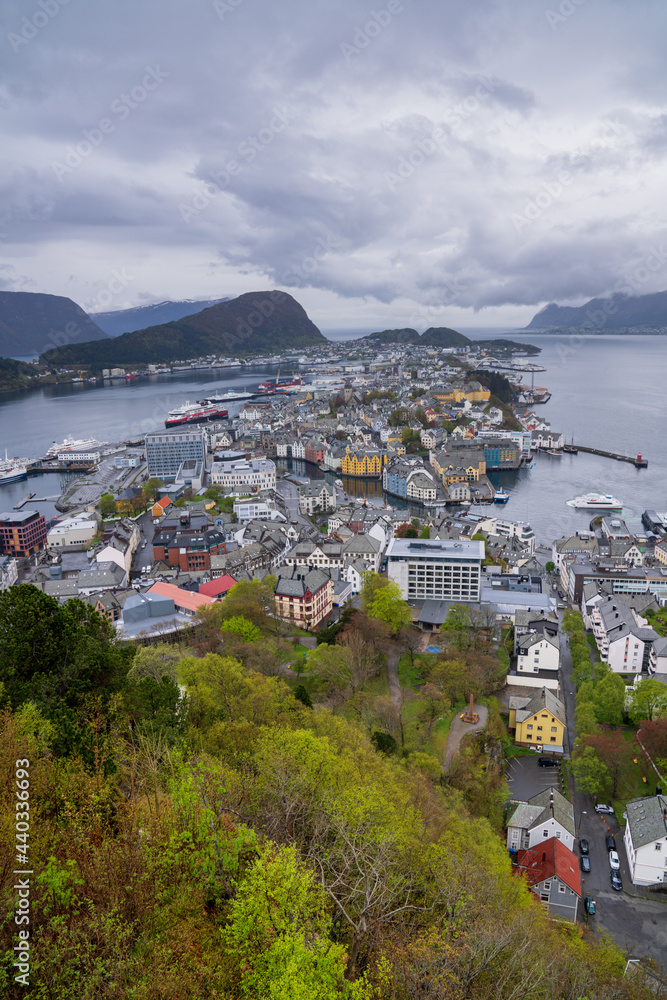 Alesund, a commercial port city on the west coast of Norway