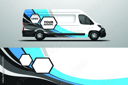 Car Wrap Van company design vector. Graphic background designs for vehicle livery .