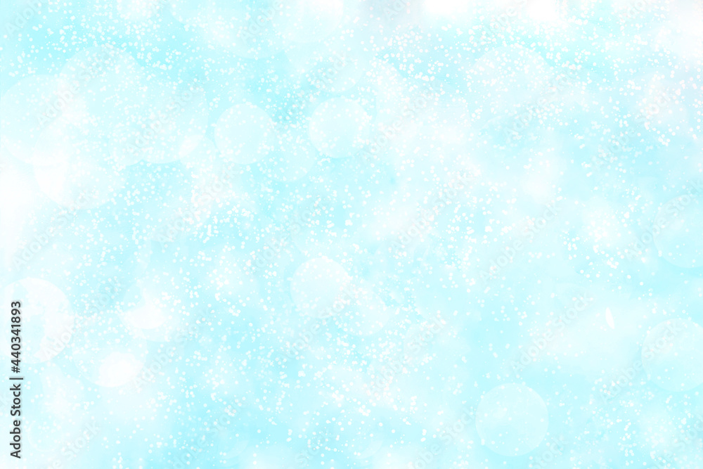 Blue and white bokeh snowfall background.  Christmas, New Year and all celebration backgrounds concept. 