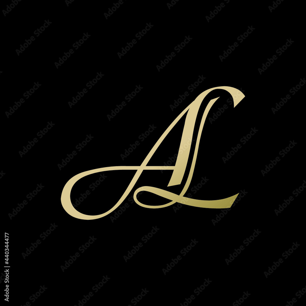 al logo design vector icon luxury premium - obrazy, fototapety, plakaty 