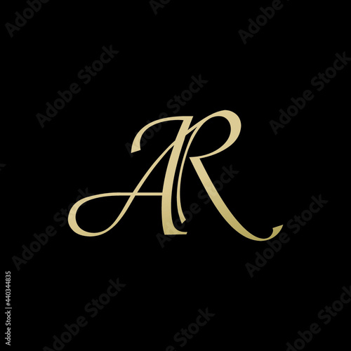 ar logo design vector icon luxury premium