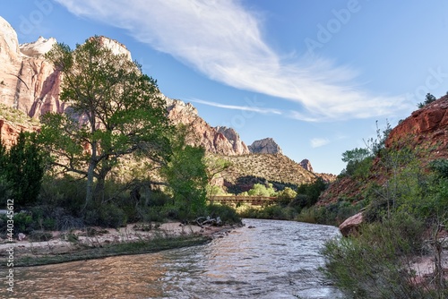 Virgin River off Pa'rus Trail in Zion National Park, Utah, USA