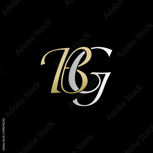 bg logo design vector icon luxury premium