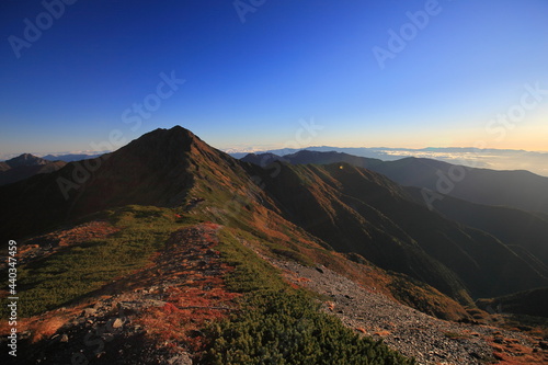 Mt.Kitadake 秋の北岳 早朝の山頂付近