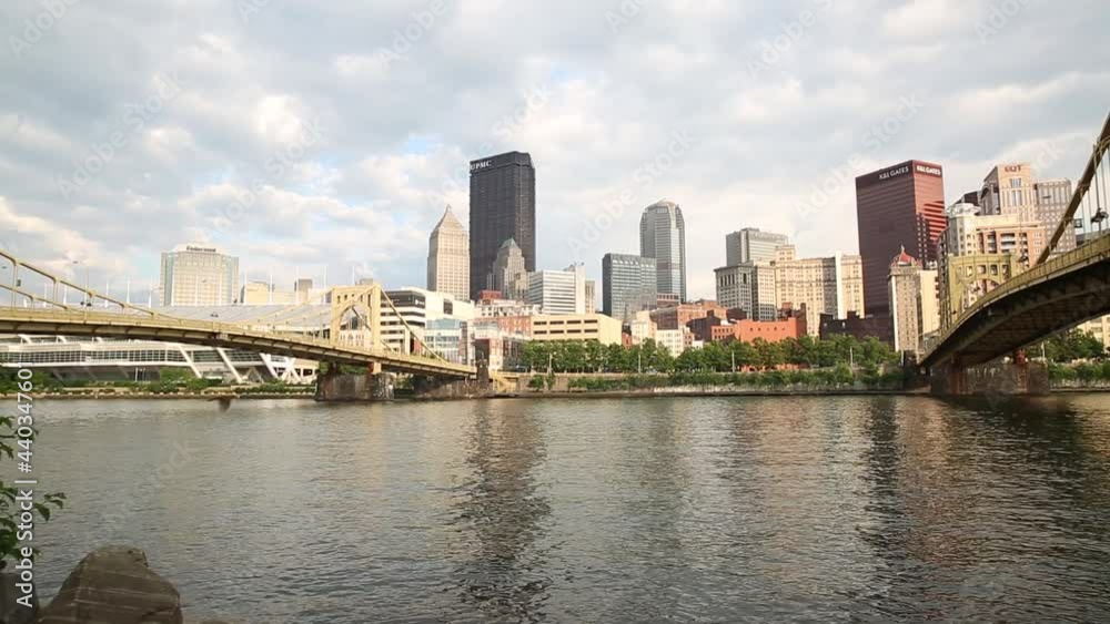 Panoramic view of Pittsburgh with its skyscrapers and bridges over Ohio river Panoramic view of Pittsburgh with its skyscrapers and bridges over Ohio river