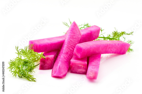 Pickle turnips Isolated on white background