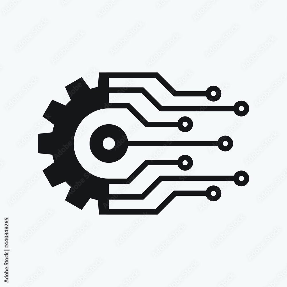 Gear smart Eps icon. Digital tech - vector business logo template concept illustration. Gear electronic factory sign. Cog wheel technology symbol Gear smart Eps icon. Digital tech - vector business logo template concept illustration. Gear electronic factory sign. Cog wheel technology symbol